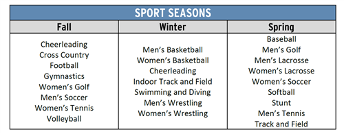 sport offerings and season